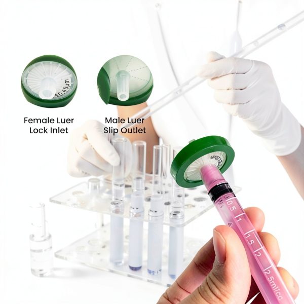 Syringe Filters PES Multi-Layer Prefilter 25MM Diameter 0.45um Pore Size Non Sterile PES Syringe Filters (Pack of 10)-3